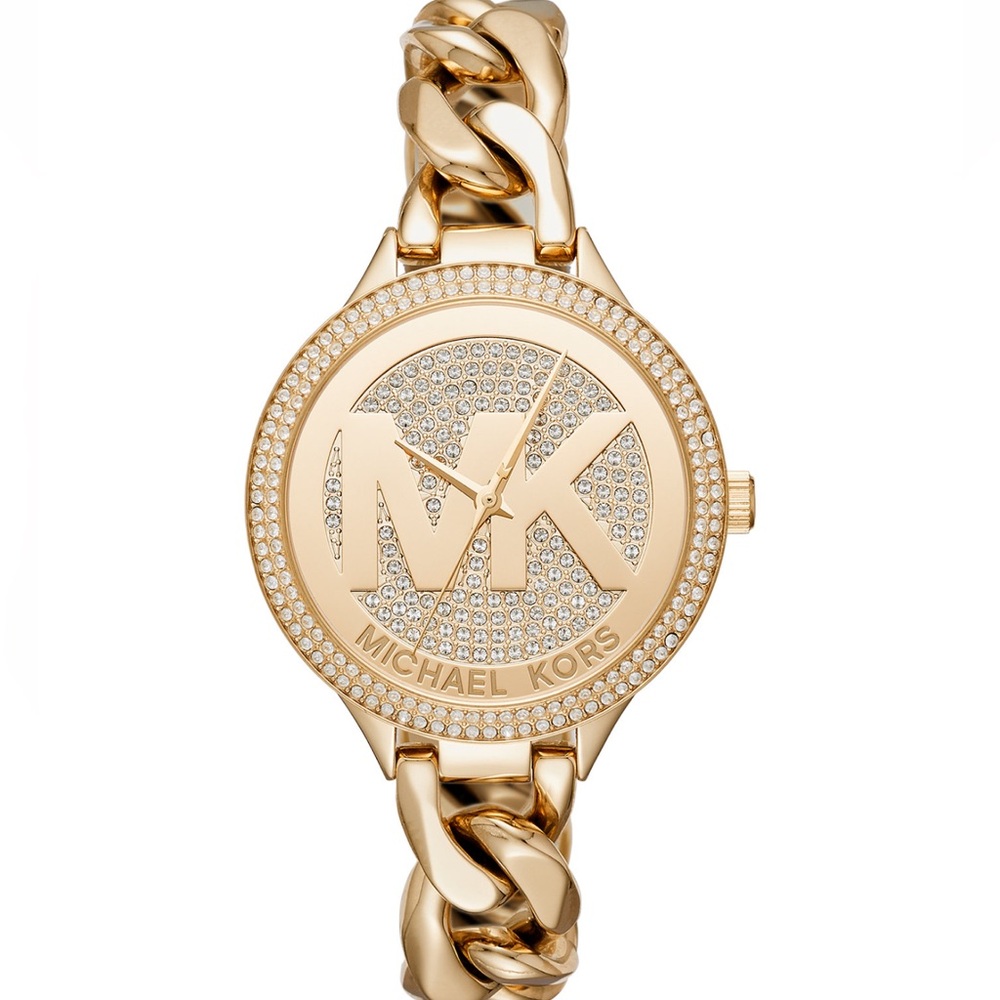 Michael Kors gold watch with rhinestones
